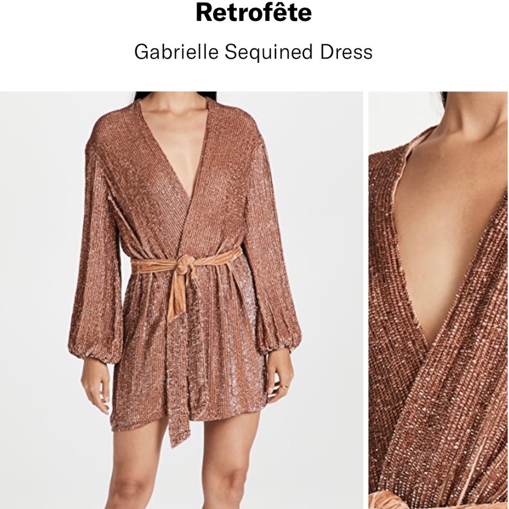 Retrofete Bronze Sequin Mini Dress
